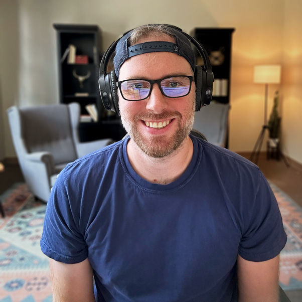 Multiple pictures ‌of Art West, co-creator of the Merge community, making various facial expressions